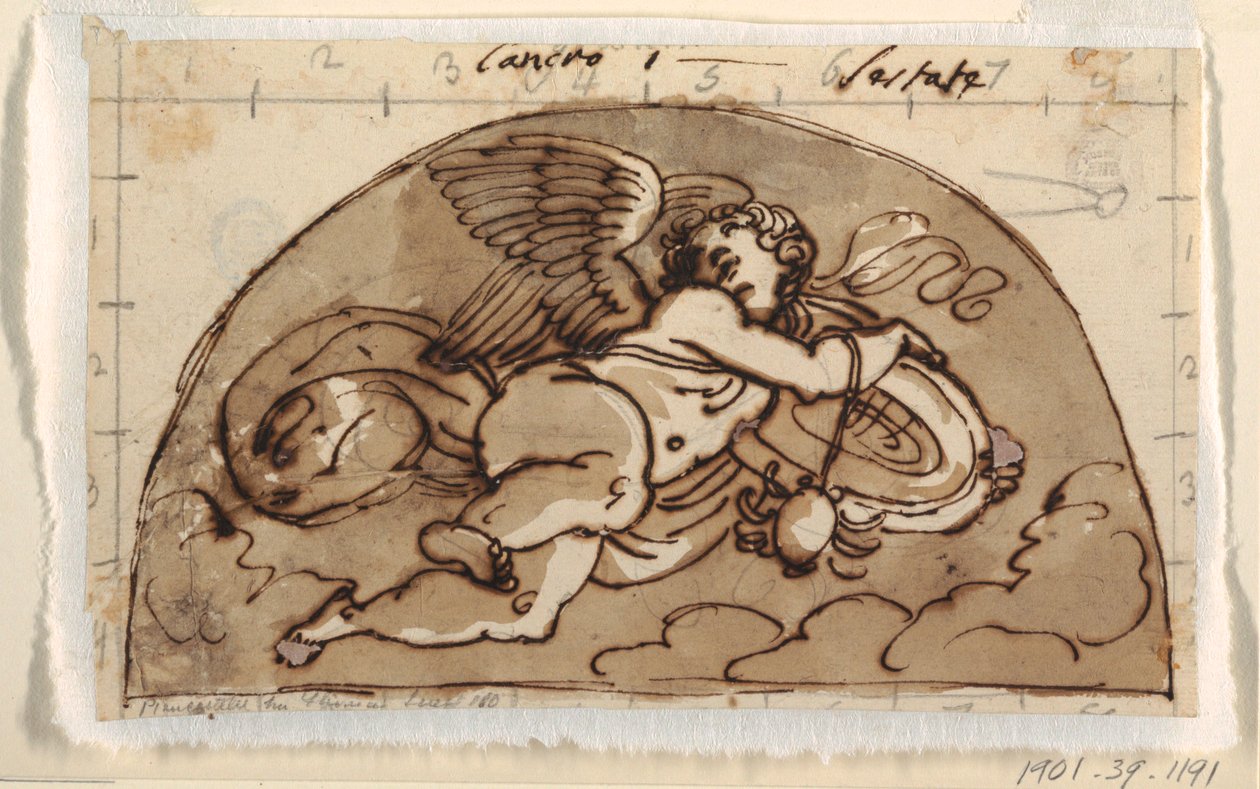 Cancer, Lunette pour plafond, Sala Ottagonale, Palazzo Milzetti, Faenza - Felice Giani