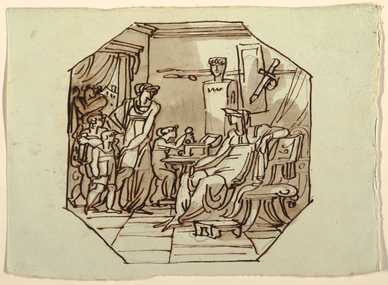 Cornelia, mère des Gracques, Palazzo Cavina, Faenza - Felice Giani