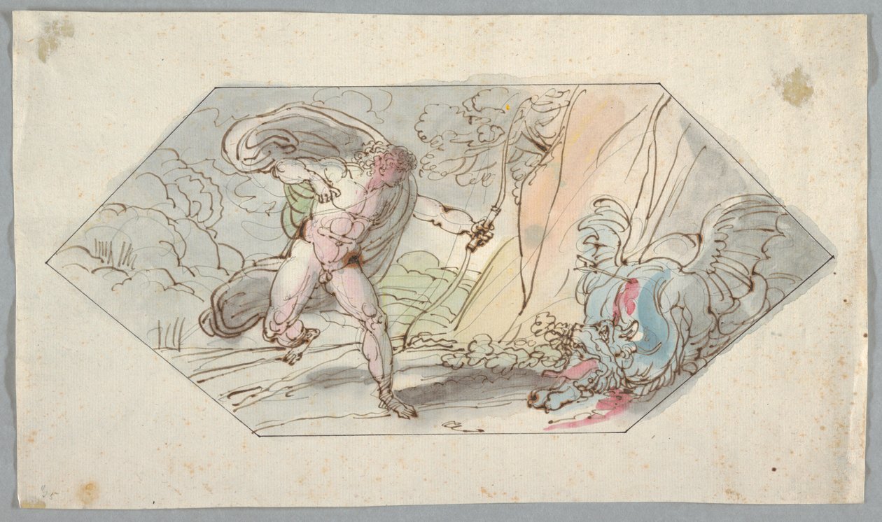 Dessin, Apollon tue le python, 1796-98 - Felice Giani