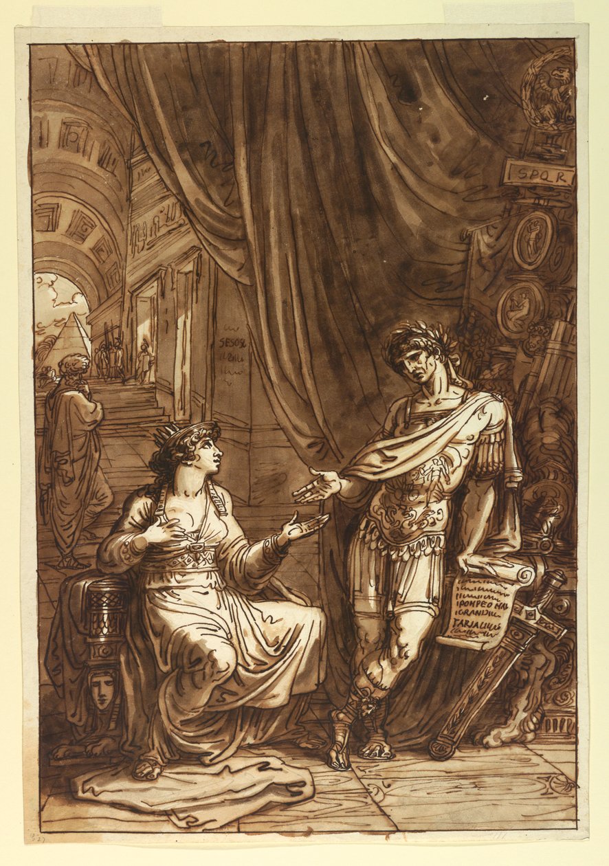Dessin, Cléopâtre plaidant avec O, vers 1820 - Felice Giani