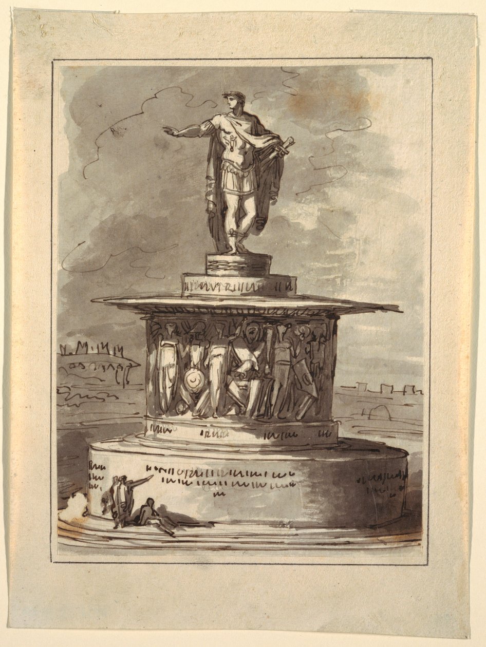 Dessin, Projet de monument pour le Foro Bonaparte, Milan, 1800, 1810-20 - Felice Giani