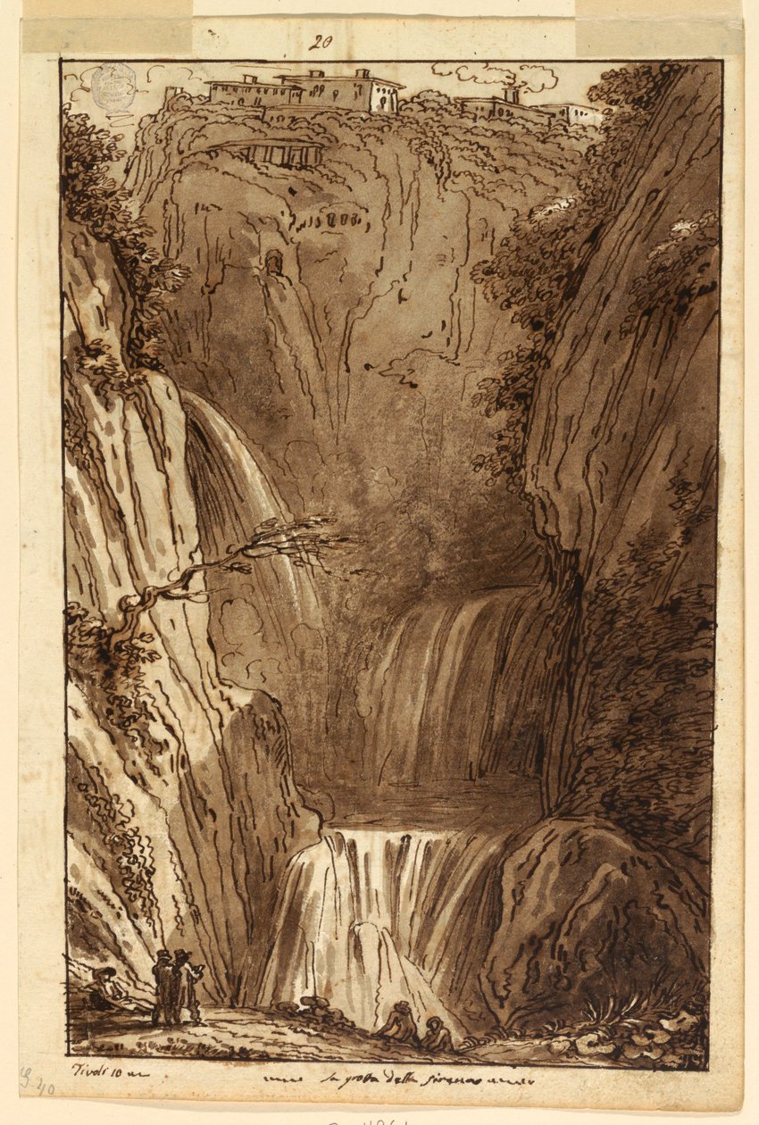 Dessin, La grotte des sirènes à Tivoli, vers 1813 - Felice Giani