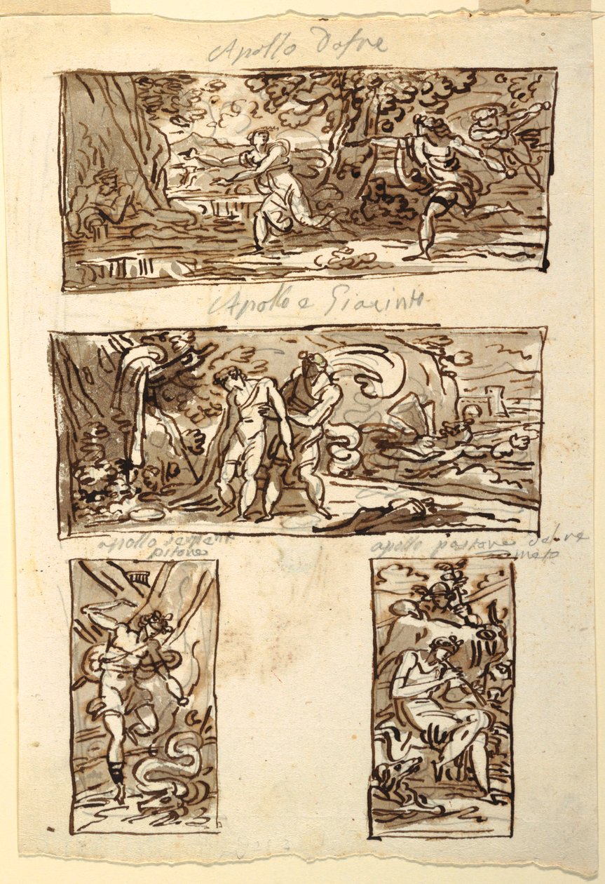 Quatre dessins du mythe d