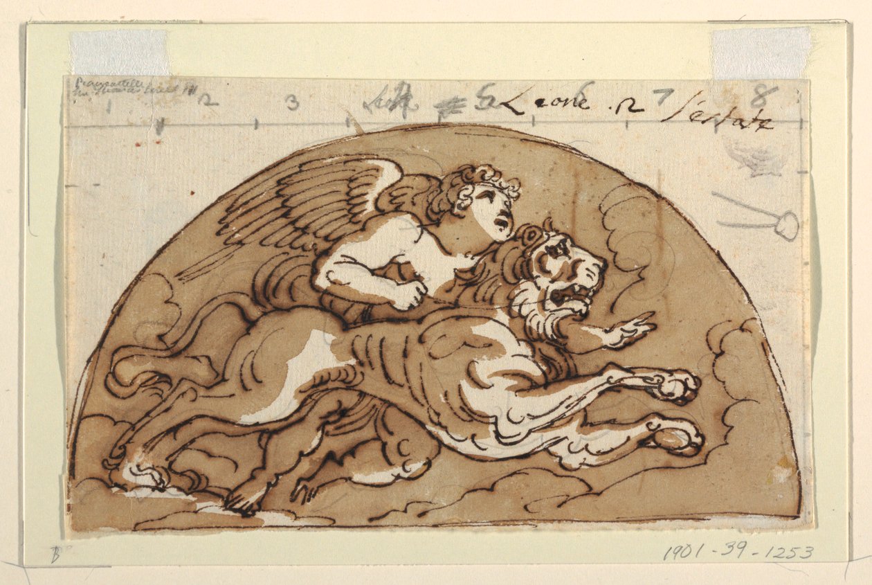 Leo, Lunette pour plafond, Sala Ottagonale, Palazzo Milzetti, Faenza - Felice Giani