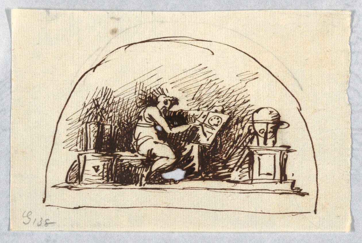 Lunette avec arts et sciences - Felice Giani