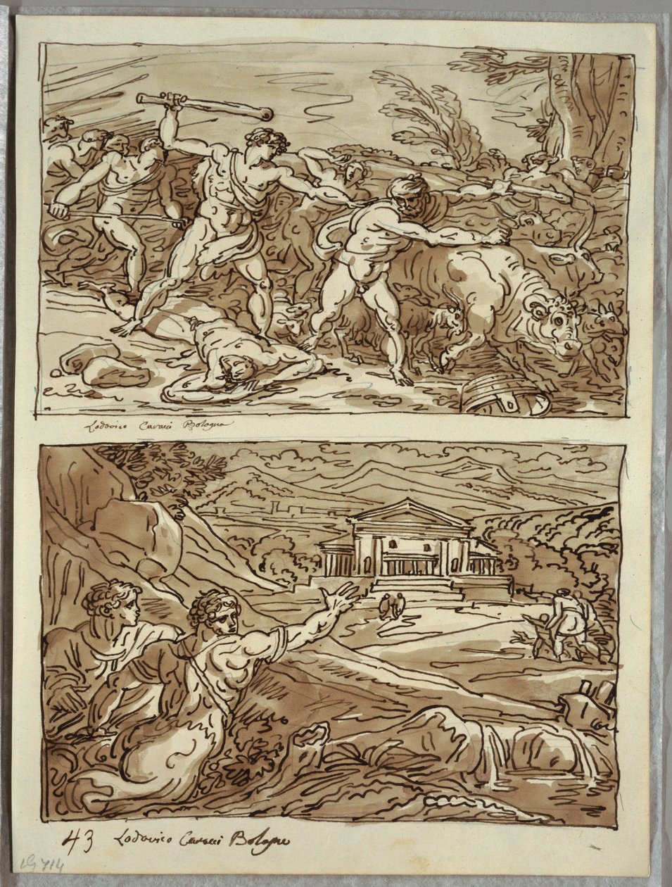 Rémus chasse et tue les voleurs des troupeaux ; Sanctuaire pour les fugitifs sur le Capitole, deux études d