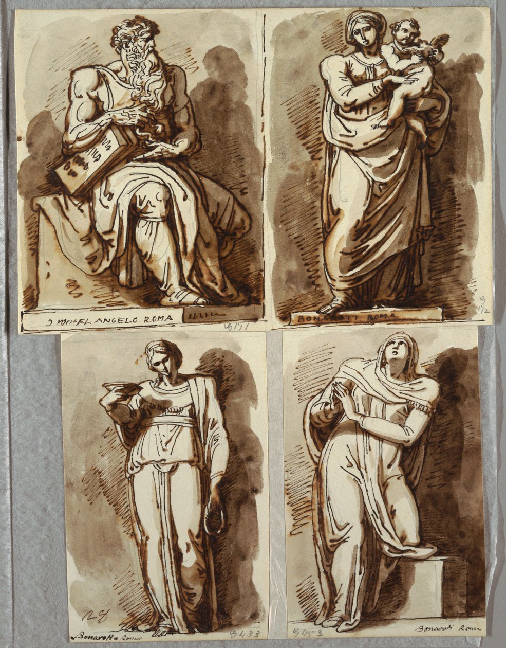 Études après quatre statues sur le tombeau de Jules II, d