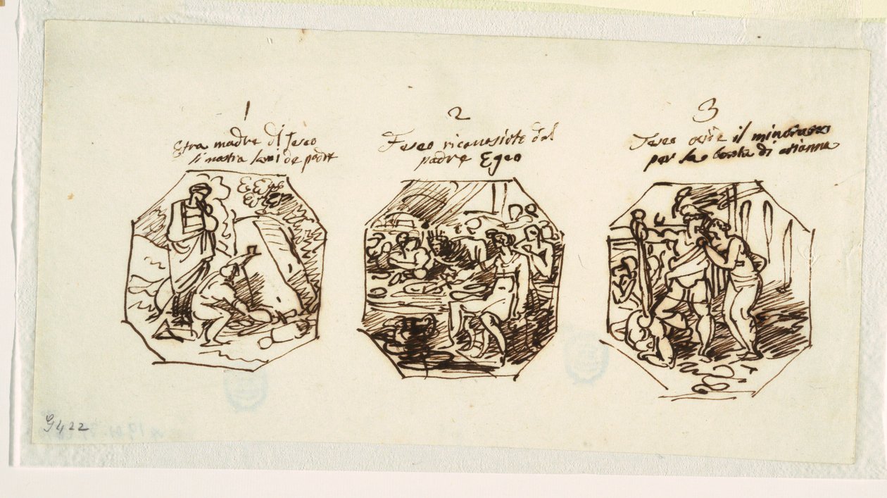Trois esquisses de sujets de Thésée, pour la Sala di Teseo, Palazzo Gaddi, Forli - Felice Giani