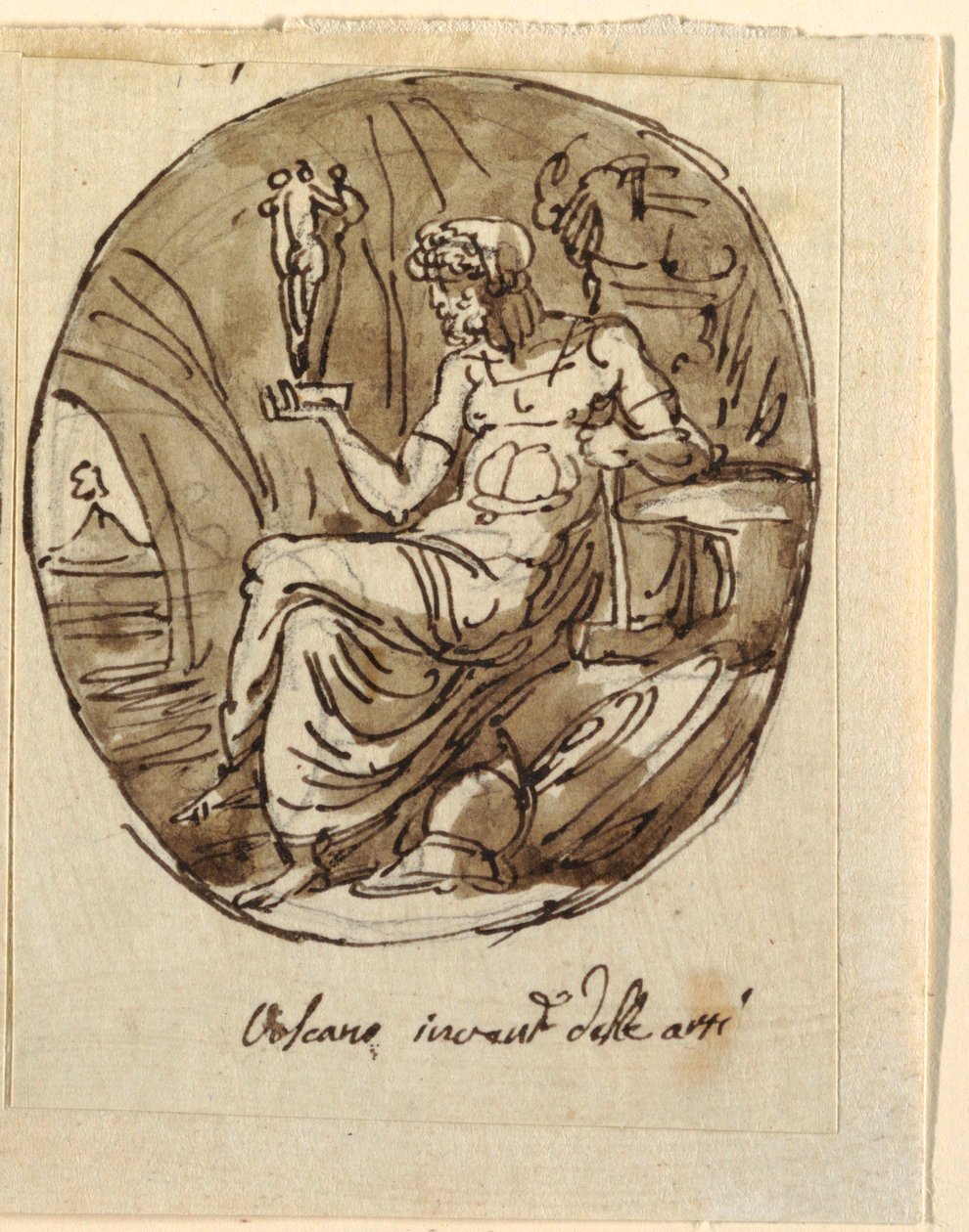 Vulcain, Dessin pour plafond voûté, Sala dei Legislatori, Palazzo Conti-Sinibaldi, Faenza - Felice Giani