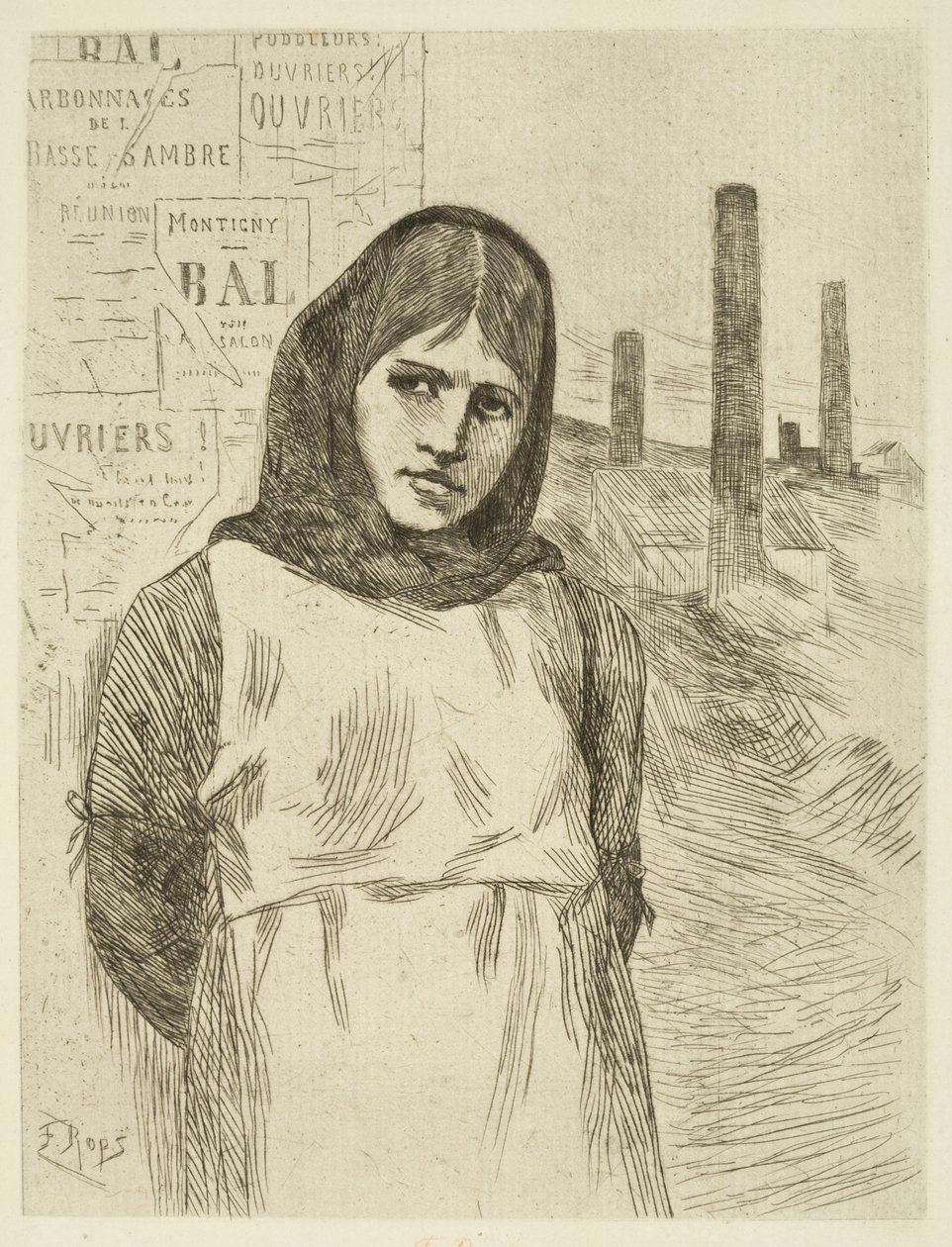 La grève (La charbonnière) - Félicien Rops