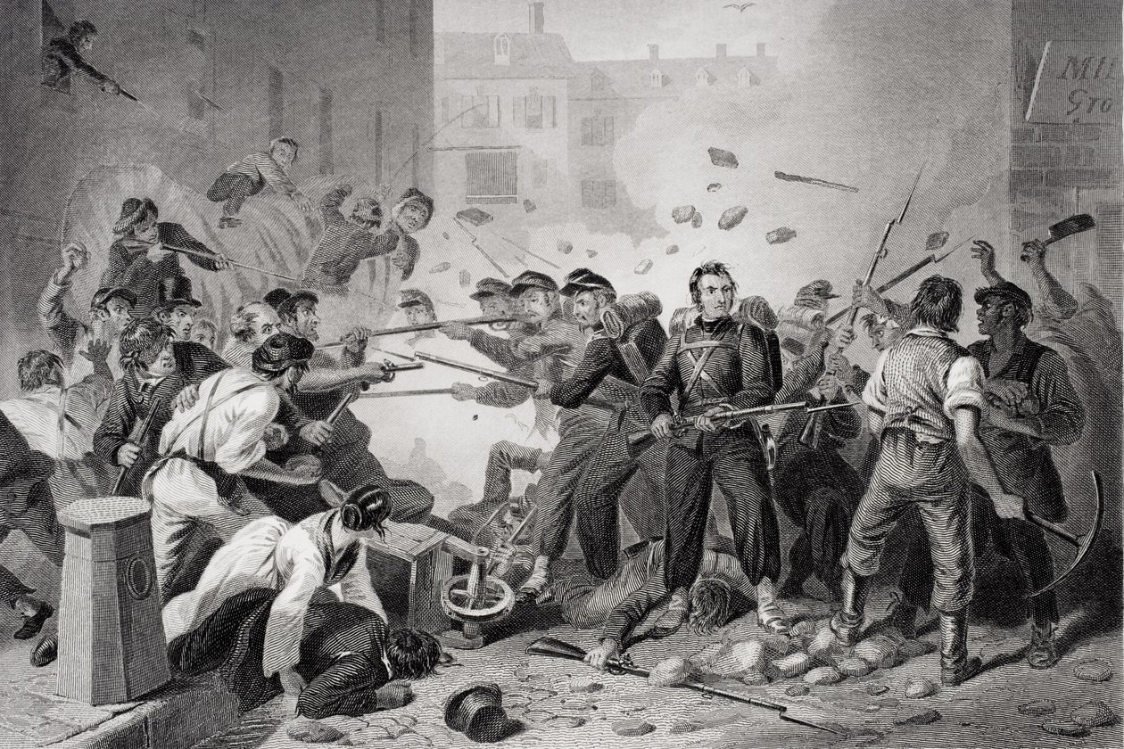 Milice du Massachusetts passant par Baltimore, Pennsylvanie, 1861 - Felix Octavius Carr Darley