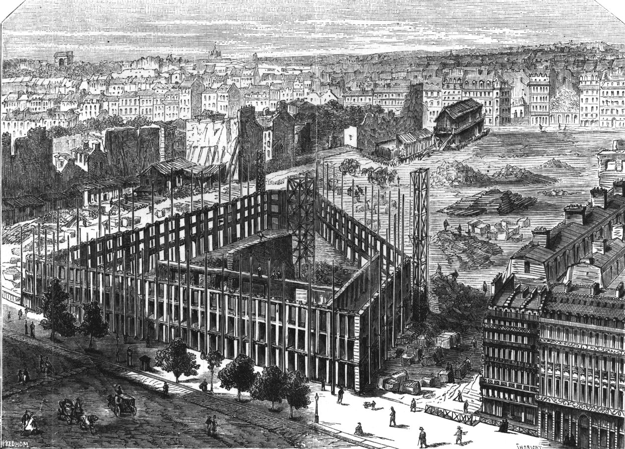 Transformation de Paris : Bâtiment en 1861, entre les rues Neuve-des-Mathurins, Chaussée-d
