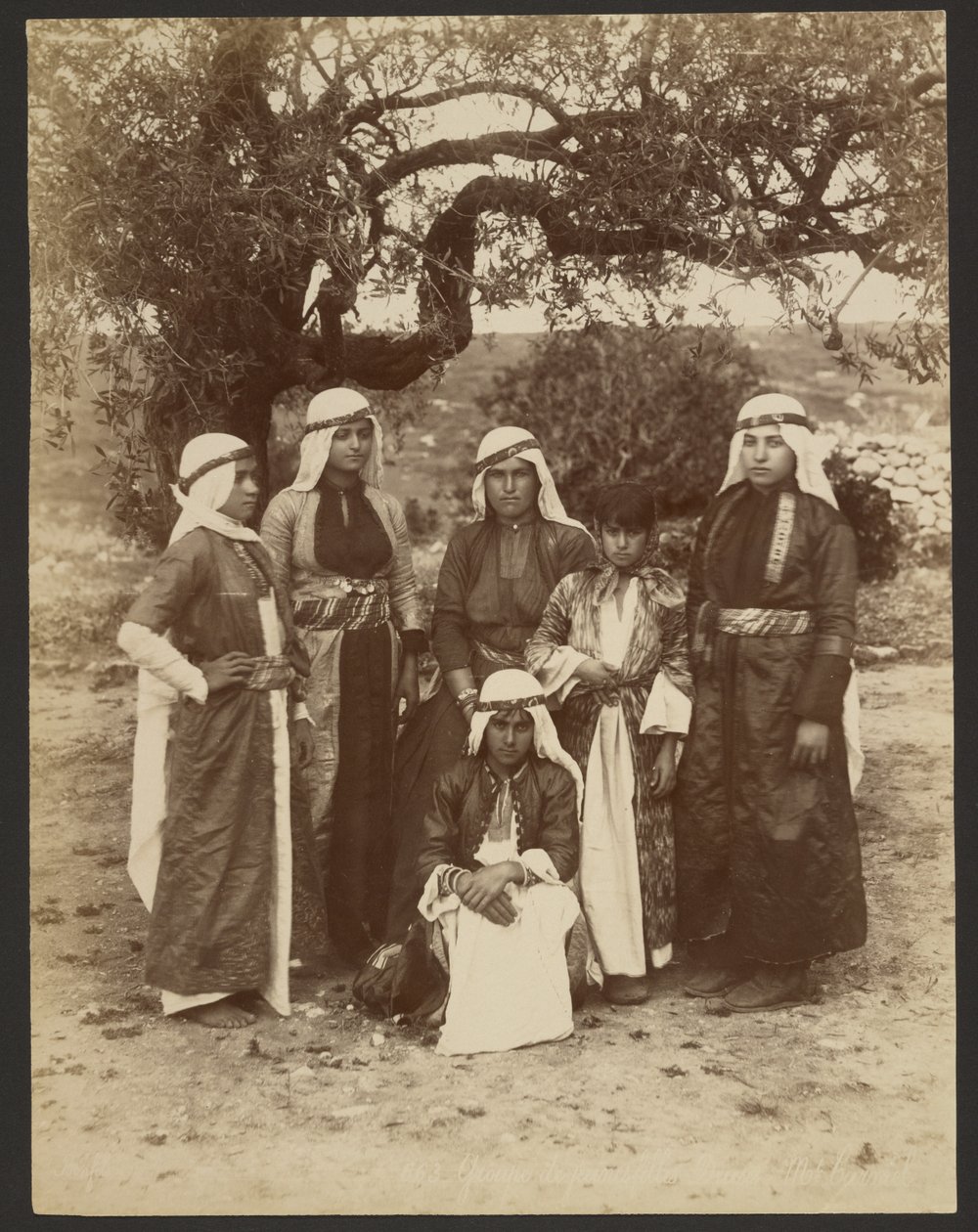 Groupe de jeunes filles druzes : mont Carmel - Félix Bonfils