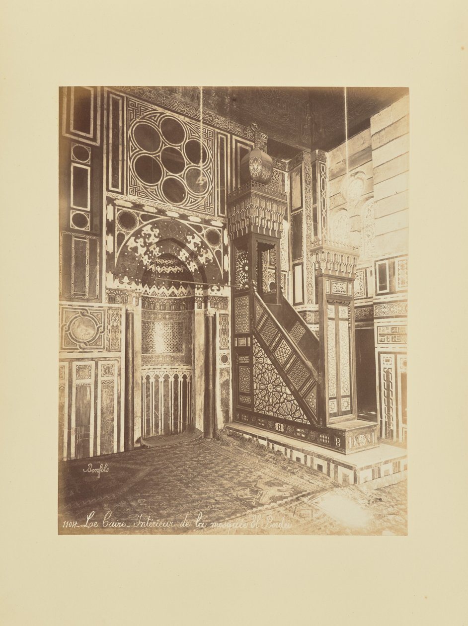 Le Caire - Intérieur de la mosquée El-Bordei - Félix Bonfils