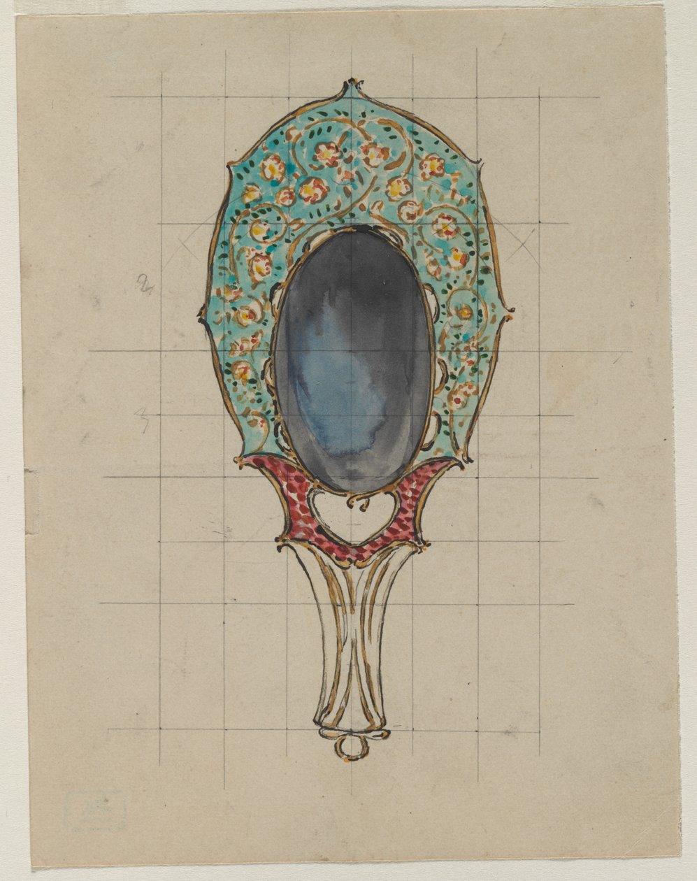 Conception pour un miroir à main, vers 1900-1902 - Felix Bracquemond