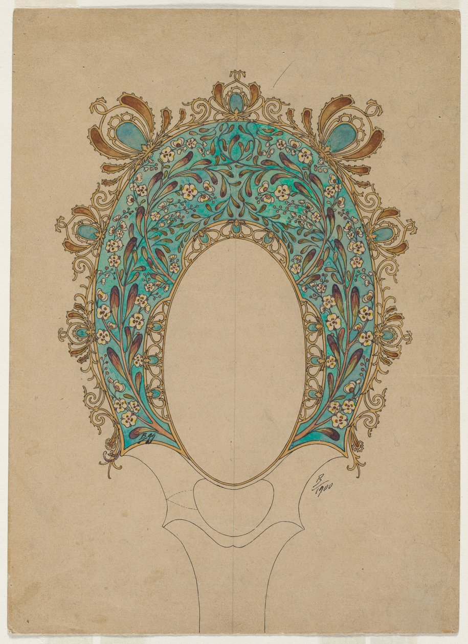Dessins pour un miroir à main, vers 1900-1902 - Felix Bracquemond