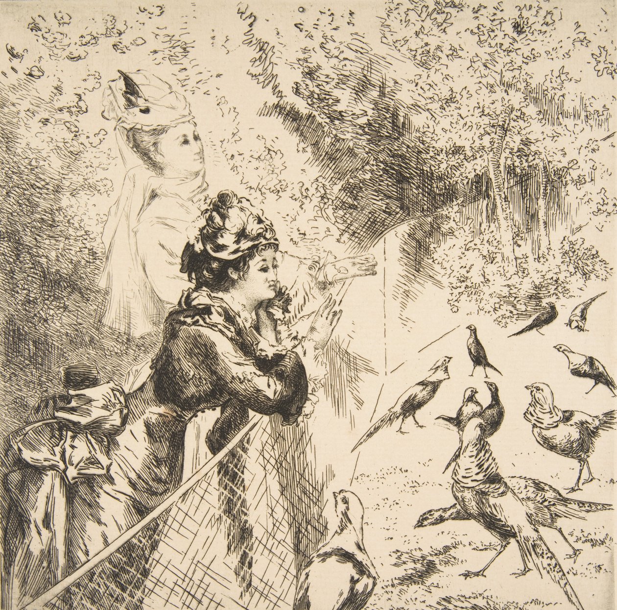 Au jardin zoologique, vers 1873 - Felix Bracquemond