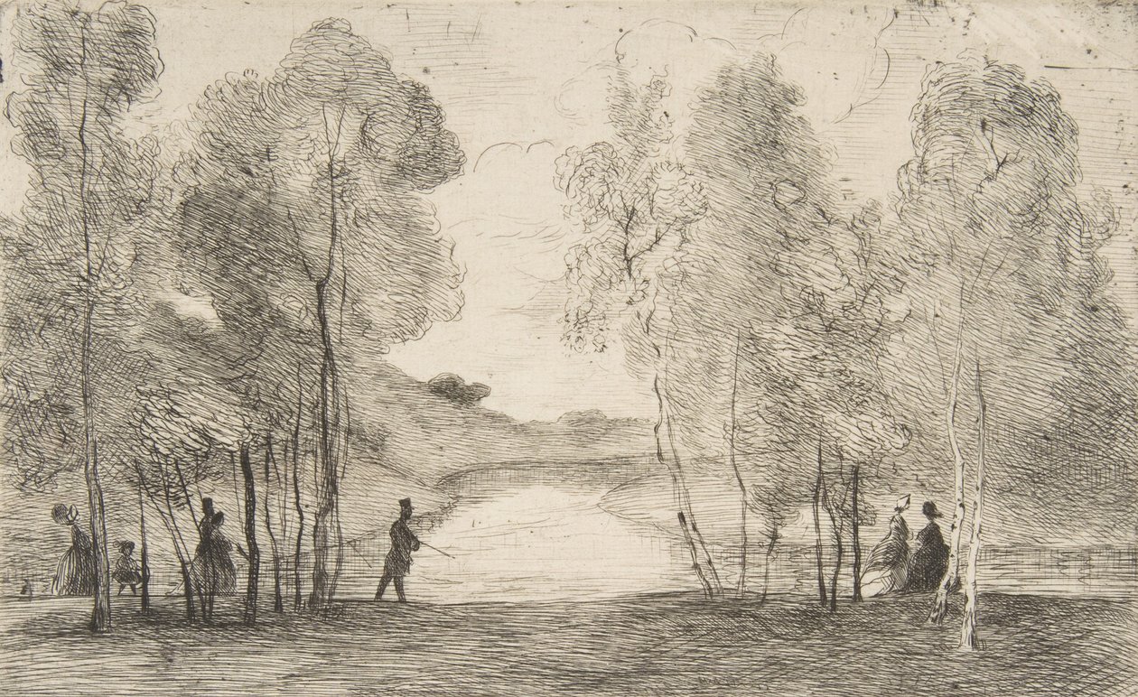 Le lac du Bois de Boulogne, vers 1858 - Felix Bracquemond