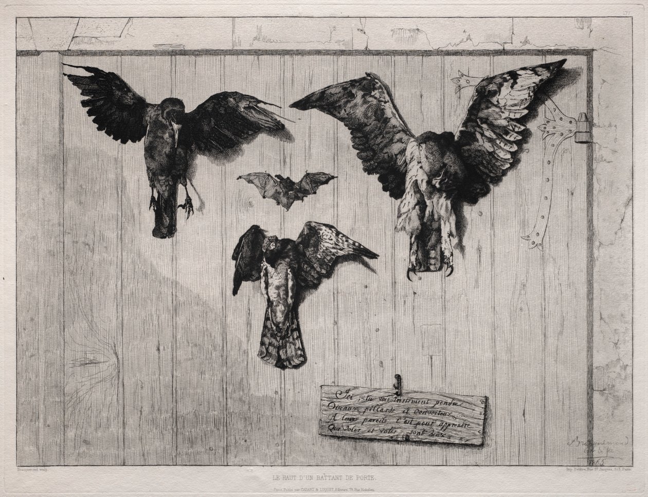 Le haut de la porte battante, 1852 imprimé 1865 - Felix Bracquemond