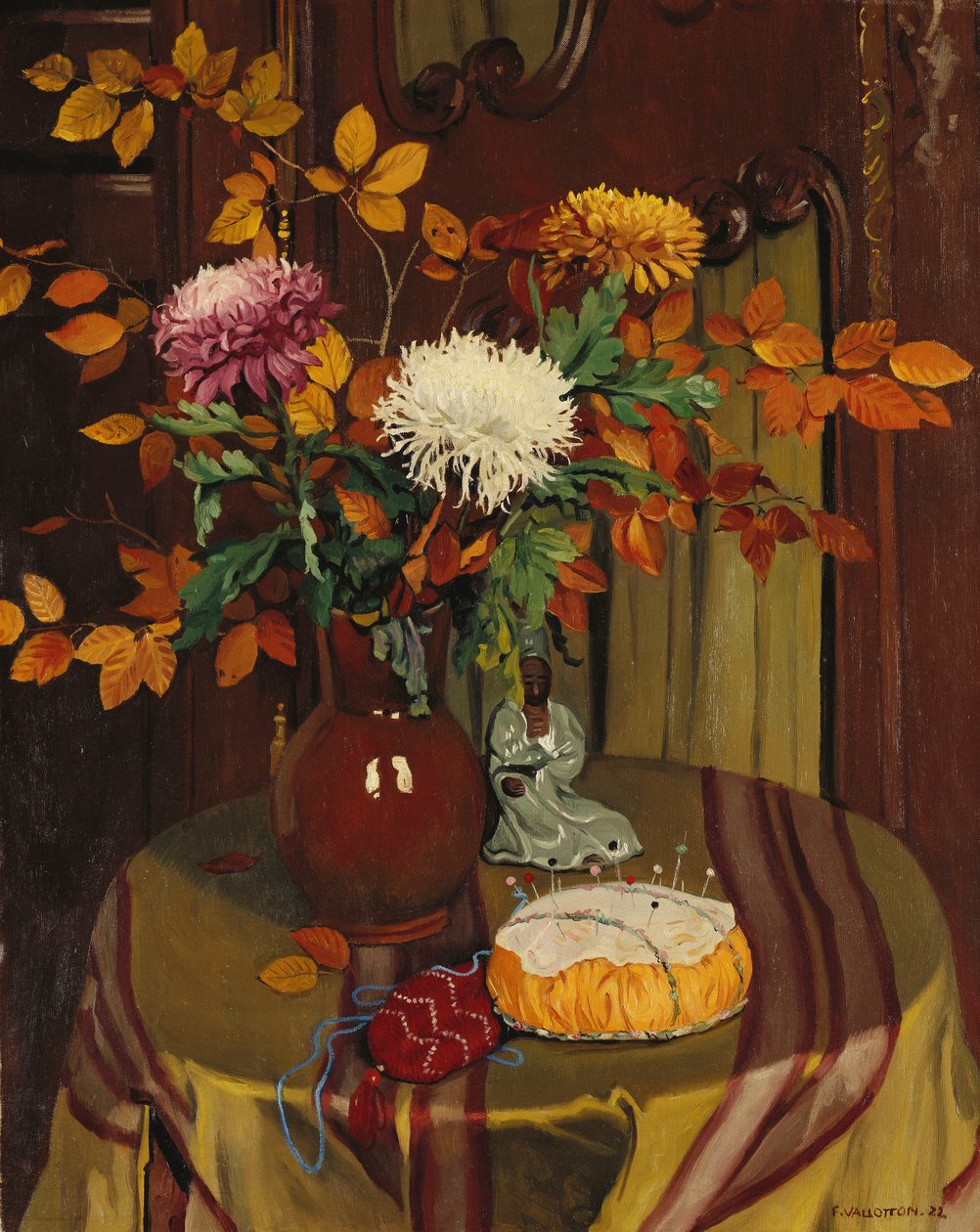Chrysanthèmes et feuillage d