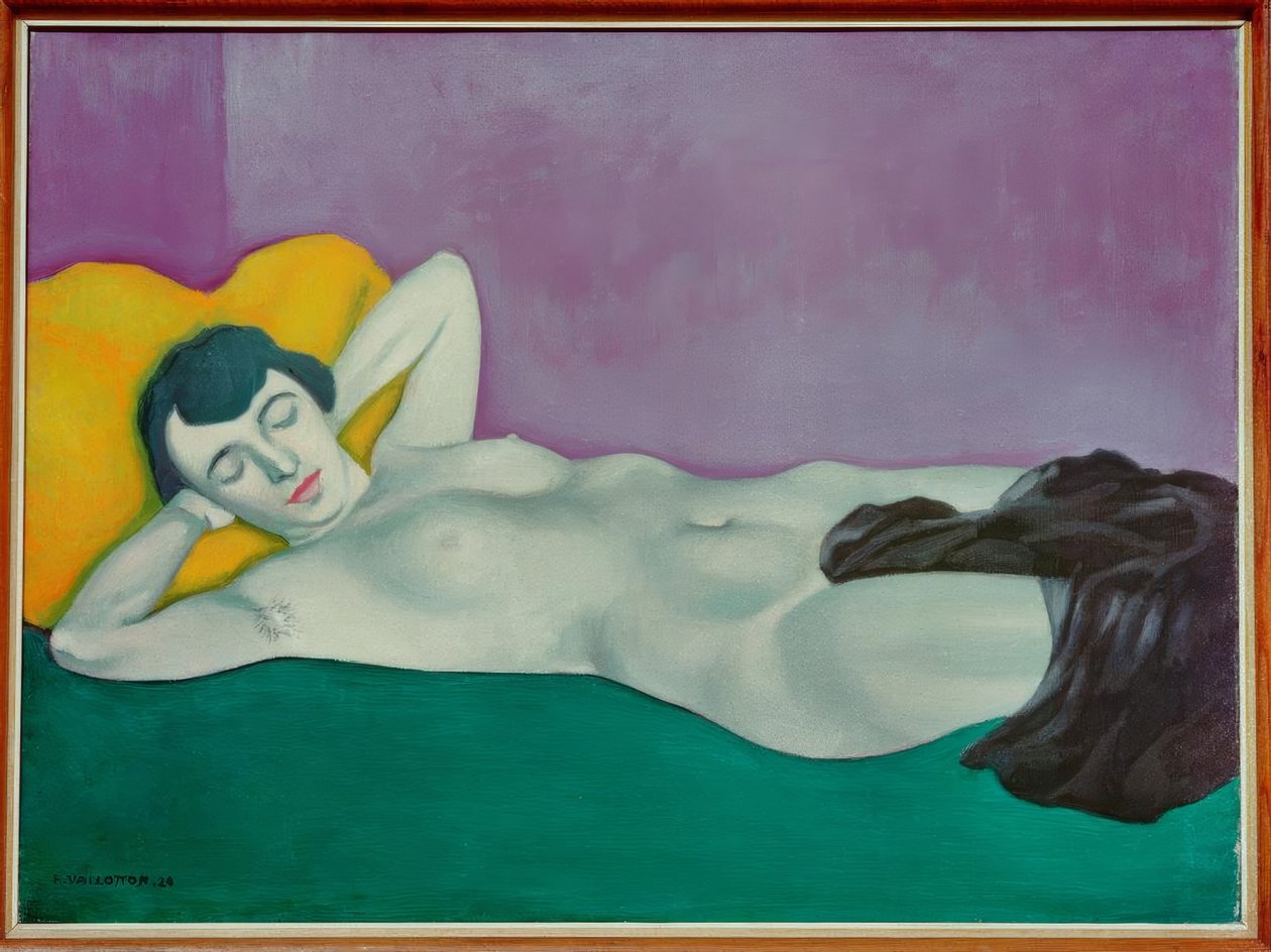 Femme endormie sur tapis vert - Felix Edouard Vallotton