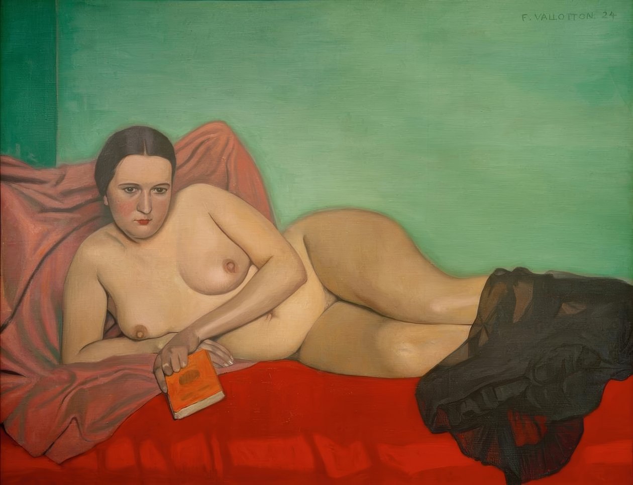 Femme nue tenant un livre - Felix Edouard Vallotton