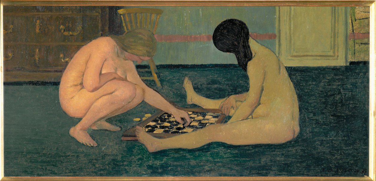 Femmes nues jouant aux dames - Felix Edouard Vallotton