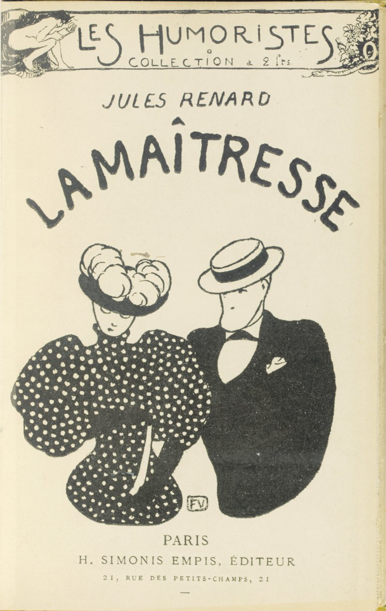 Couverture de "La Maîtresse" par Jules Renard, 1896 - Felix Edouard Vallotton