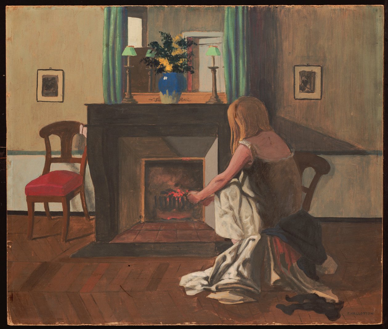 Intérieur avec une femme en chemise de nuit, 1899 - Felix Edouard Vallotton