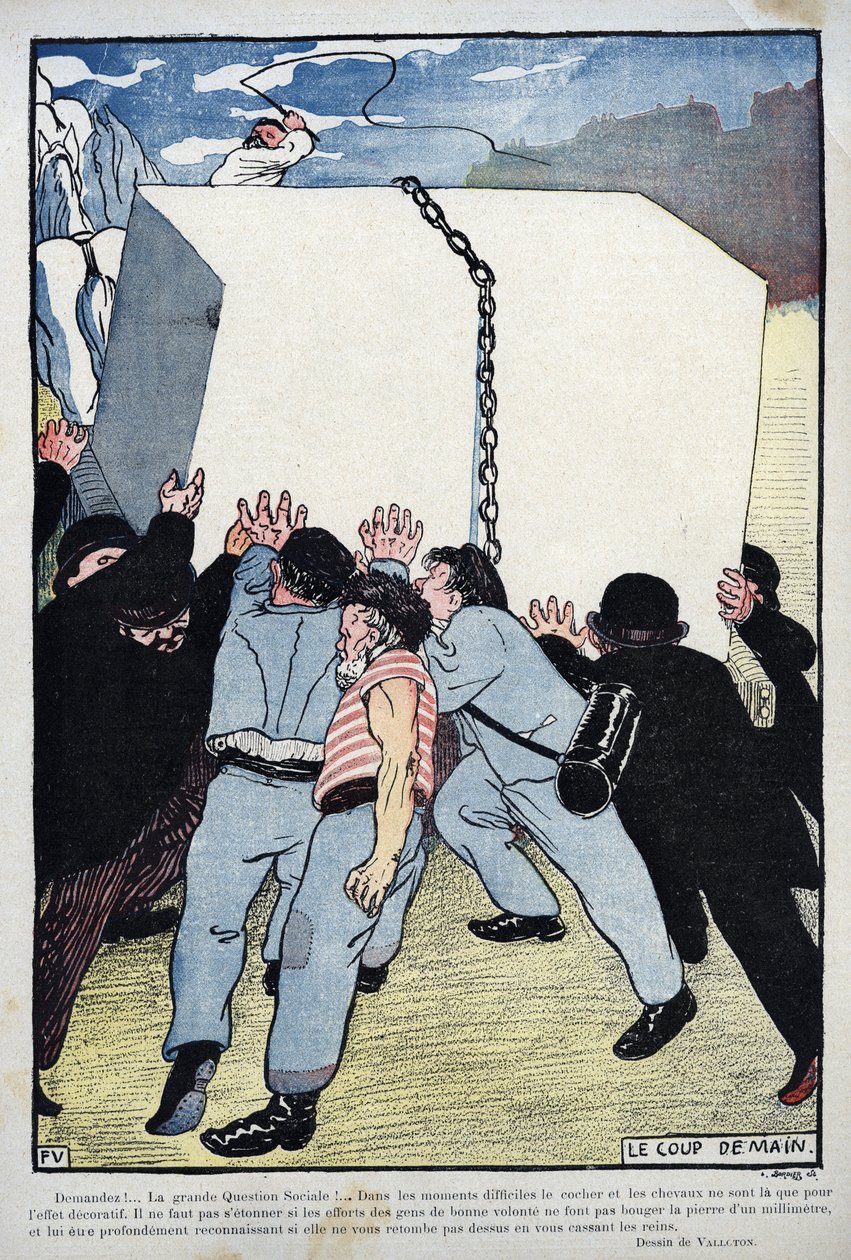 Le coup de assistance - La grande question sociale... - par Félix Vallotton - Felix Edouard Vallotton