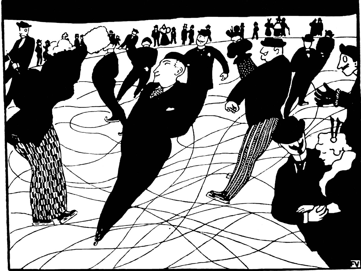 Patineurs sur glace - Felix Edouard Vallotton