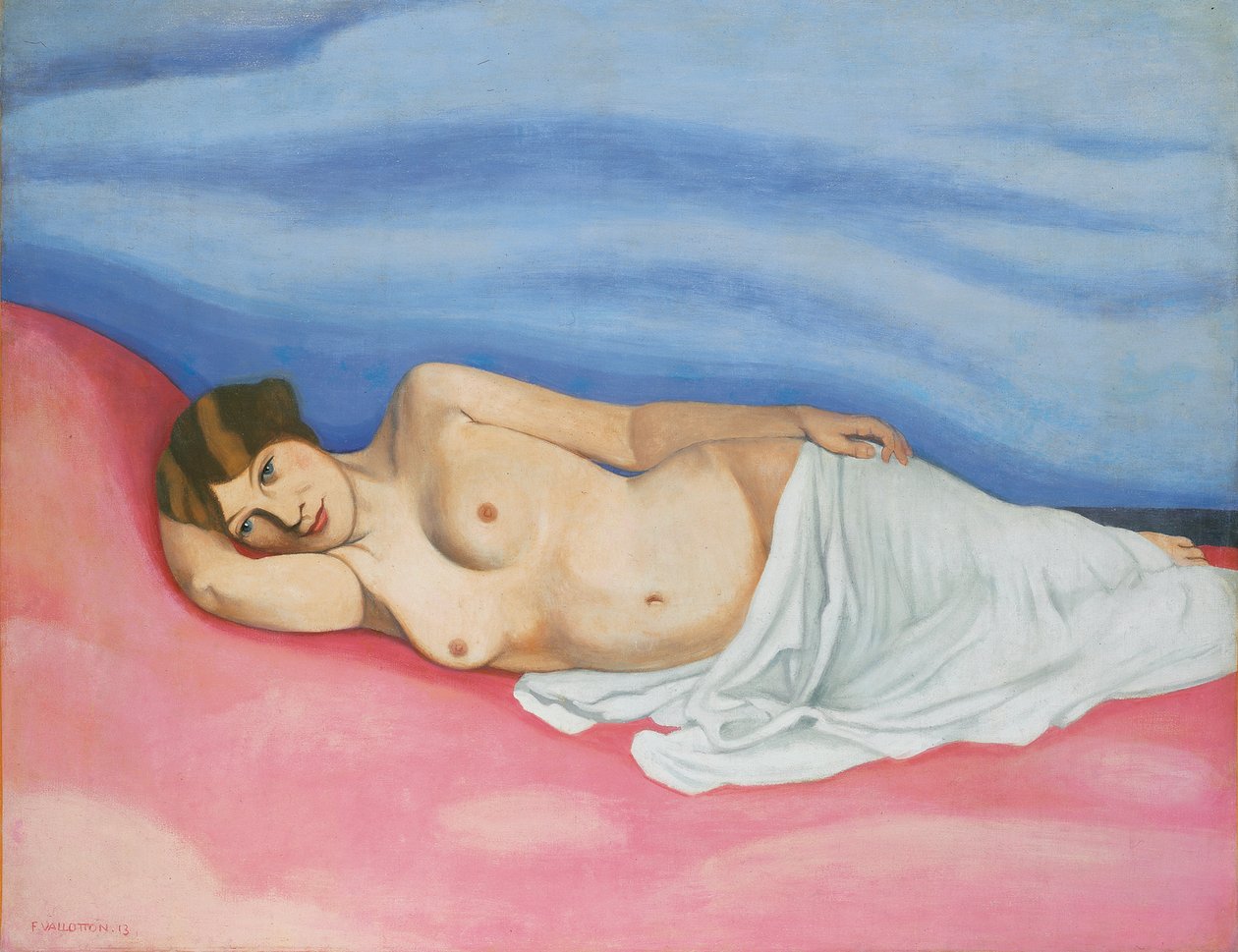 Nu féminin allongé - Felix Edouard Vallotton