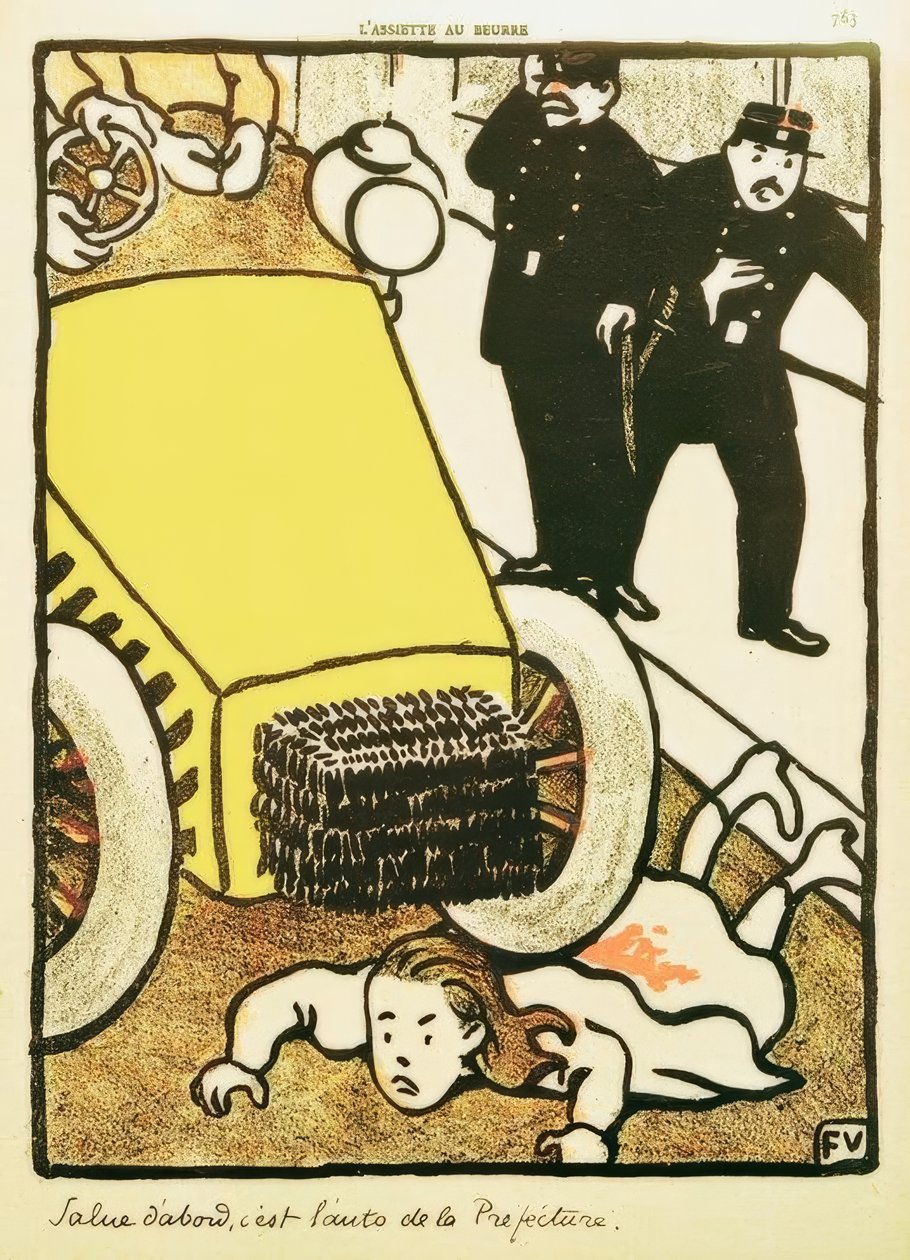 Salue d’abord, c’est la voiture de la préfecture! - Felix Edouard Vallotton