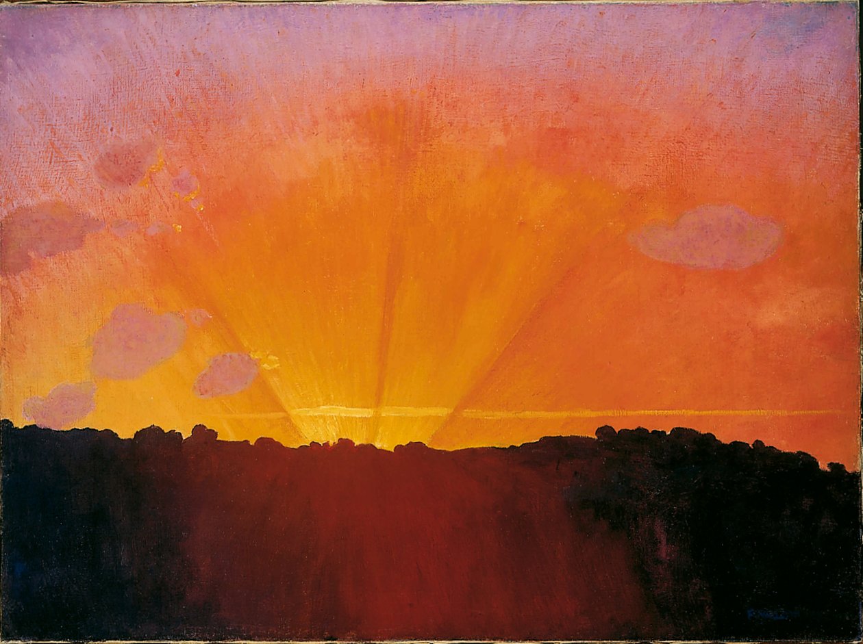 Coucher de soleil, ciel orange - Felix Edouard Vallotton