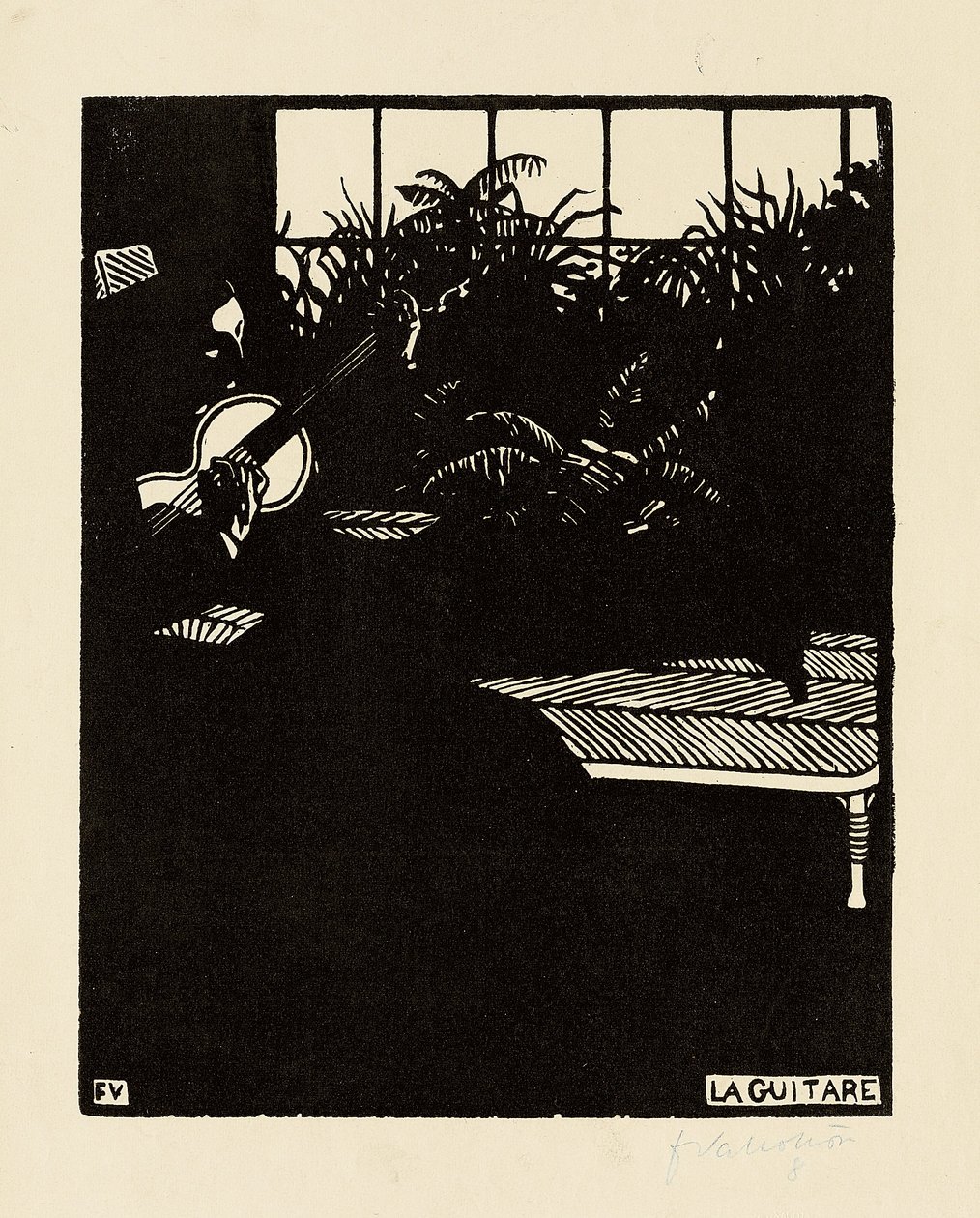 La Guitare, de la série "Instruments de Musique", V - Felix Edouard Vallotton