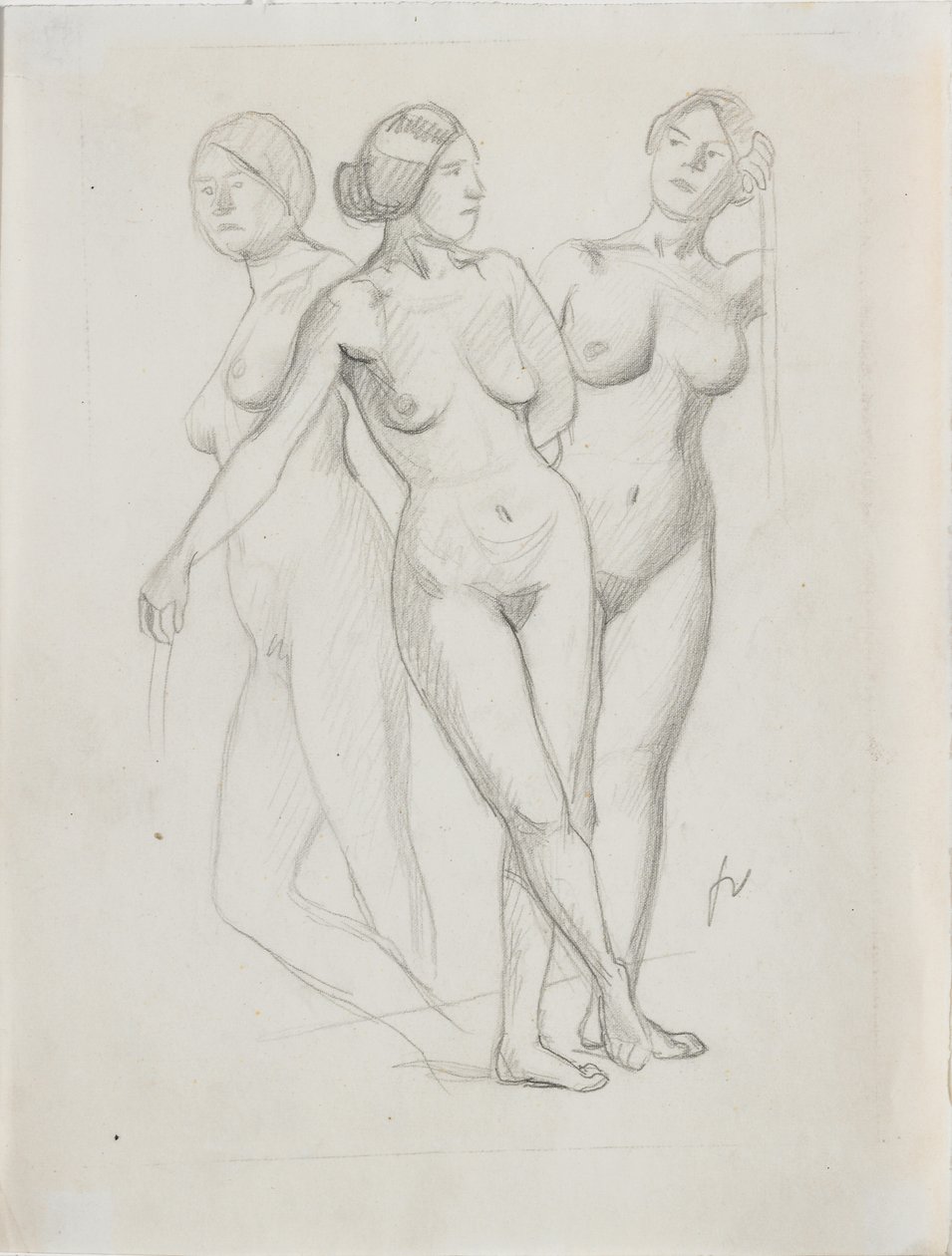 Les Trois Grâces, étude - Felix Edouard Vallotton