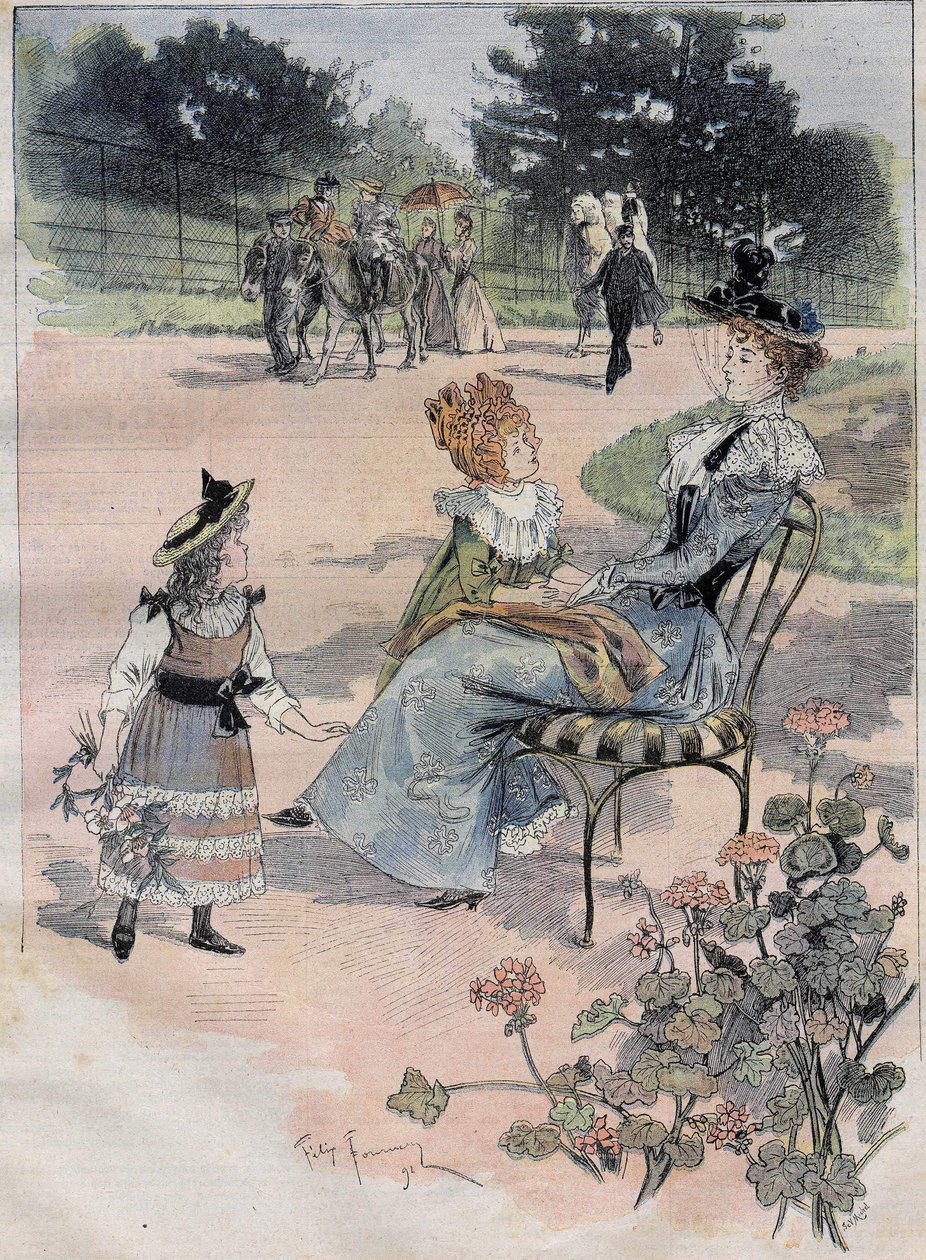 La promenade des enfants au jardin d