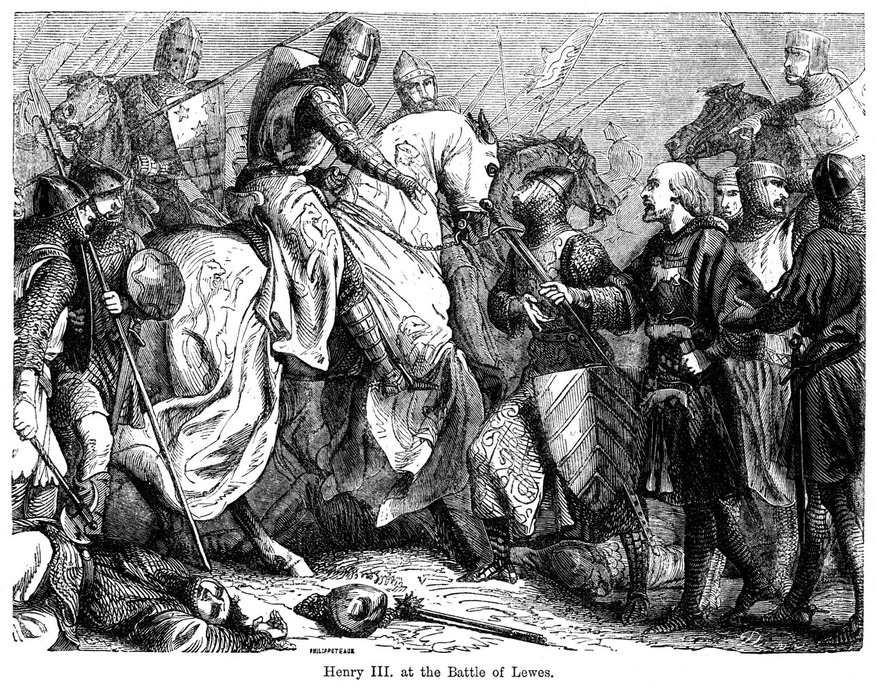Henri III à la bataille de Lewes, 14 mai 1264 - Felix Henri Emmanuel Philippoteaux