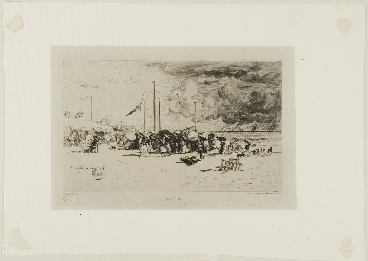 Une rafale à Trouville - Felix Hilaire Buhot