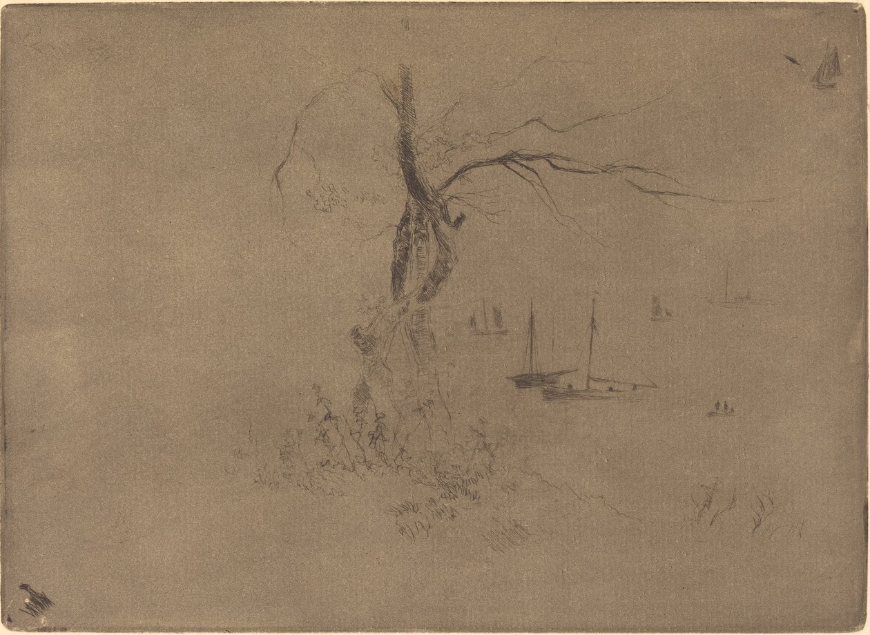 Arbres et Bateaux - Felix Hilaire Buhot