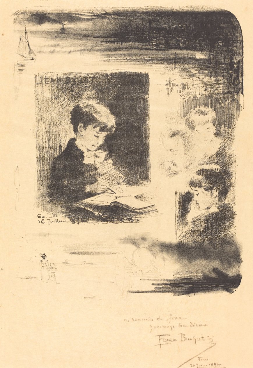 Enfant dessinant - Felix Hilaire Buhot