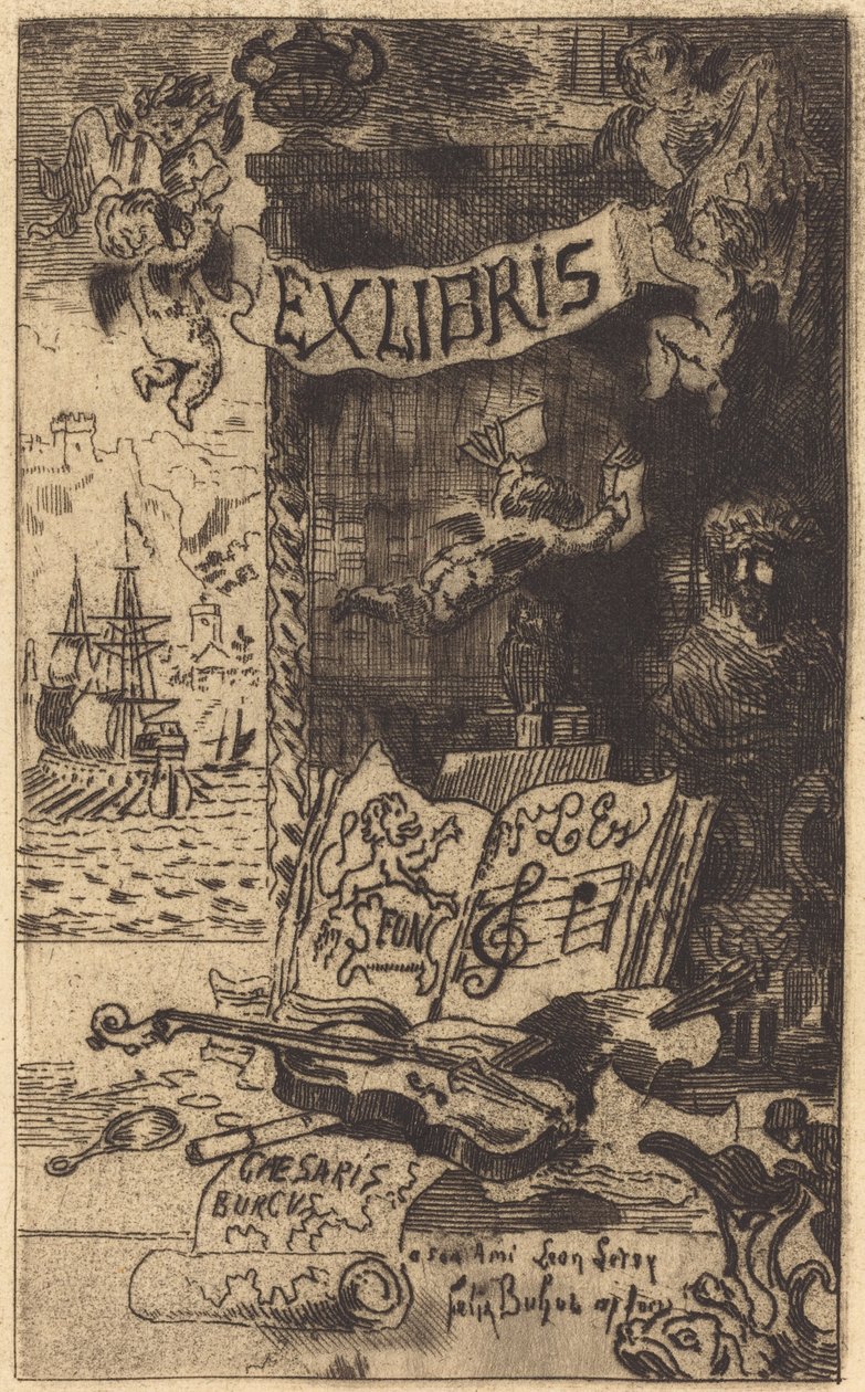Ex-libris de Léon Lerey, 1875-1877 - Felix Hilaire Buhot