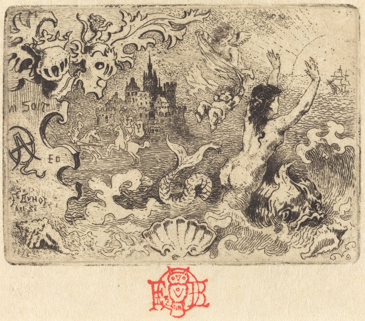 Le Diable amoureux de Jacques Cazotte, 2e vignette, 1878 - Felix Hilaire Buhot