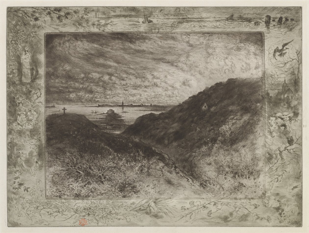 La falaise : Baie de Saint-Malo - Felix Hilaire Buhot