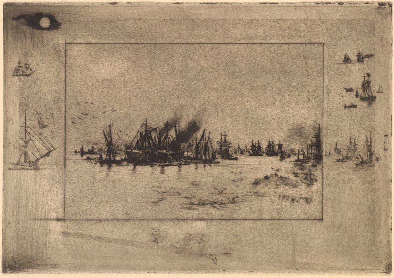 Le Port aux Mouettes - Felix Hilaire Buhot