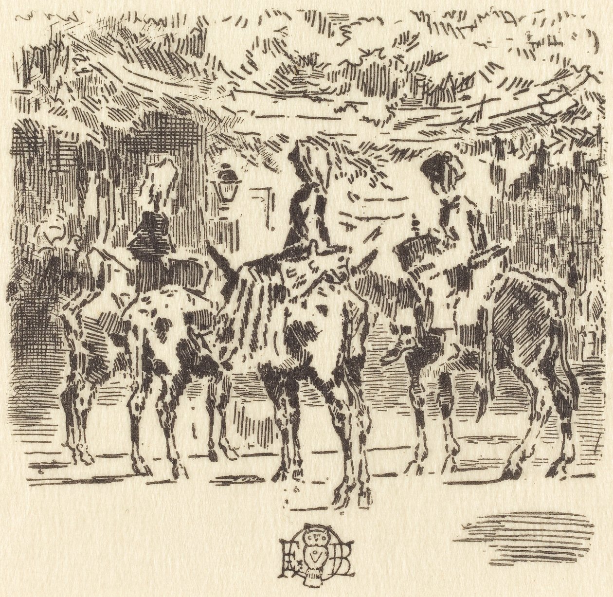 Les Petits Ânes de Luchon, 1873 - Felix Hilaire Buhot