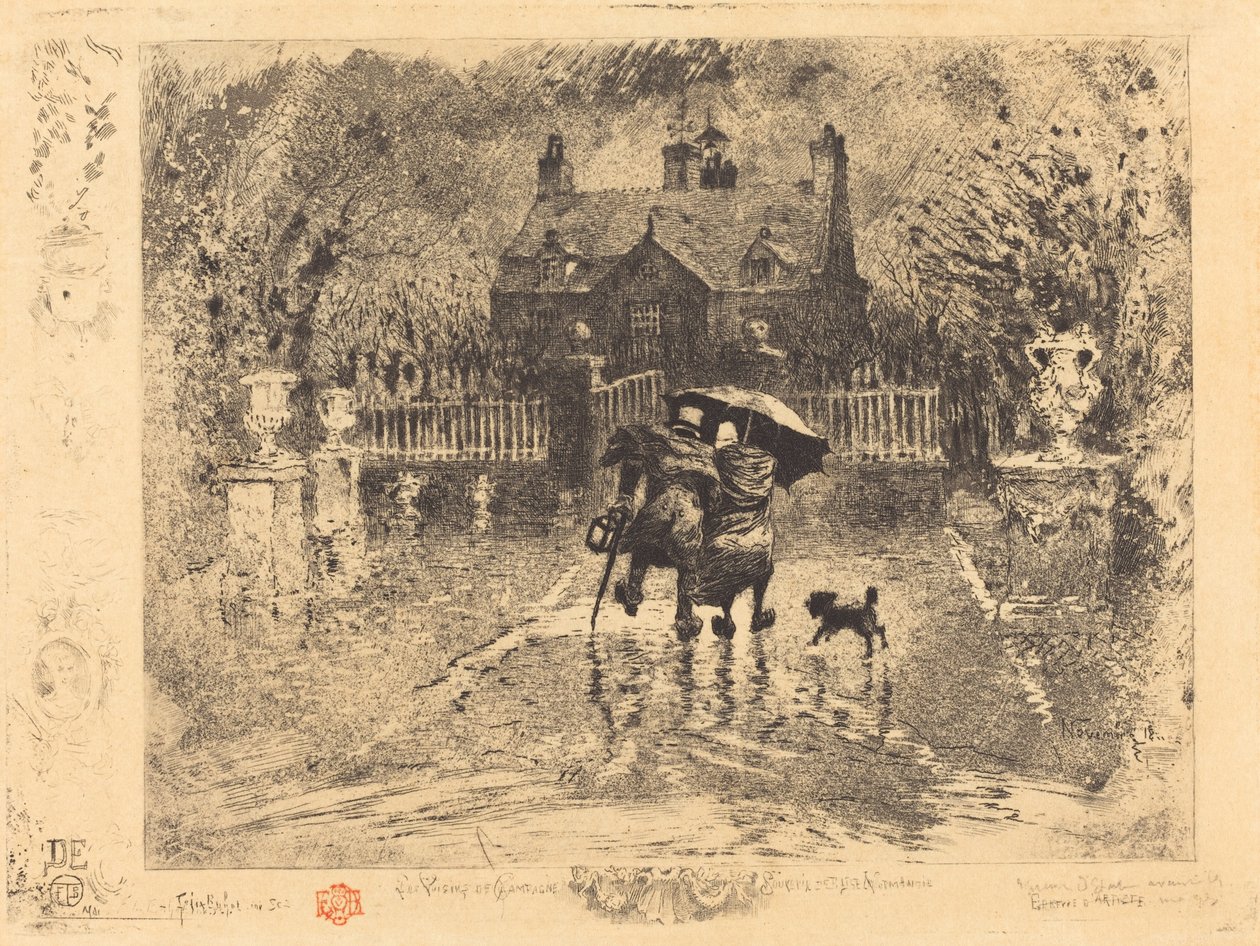 Les Voisins de Campagne, 1879-1880 - Felix Hilaire Buhot