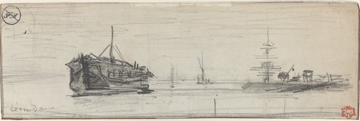 Navires dans le port de Londres - Felix Hilaire Buhot