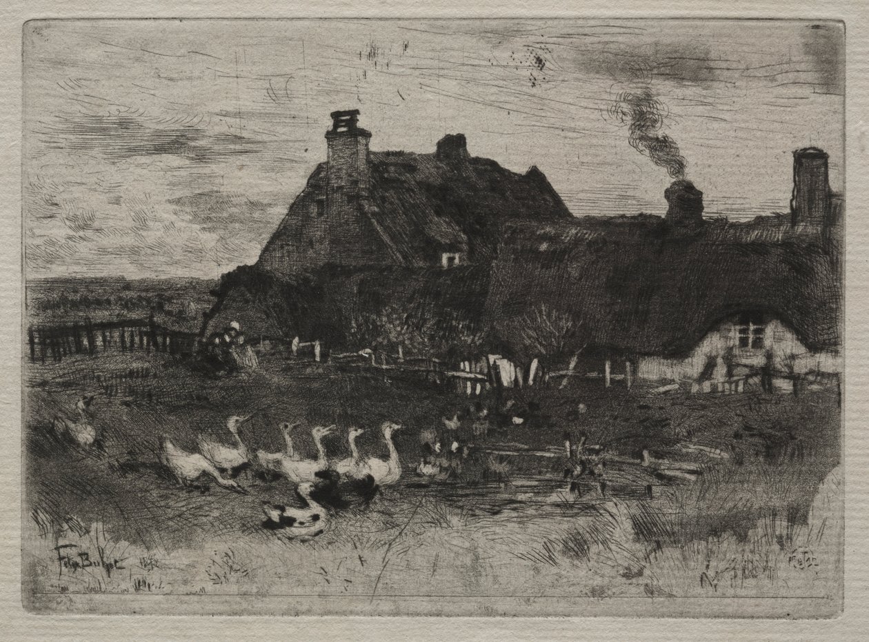 Chaumières - Felix Hilaire Buhot