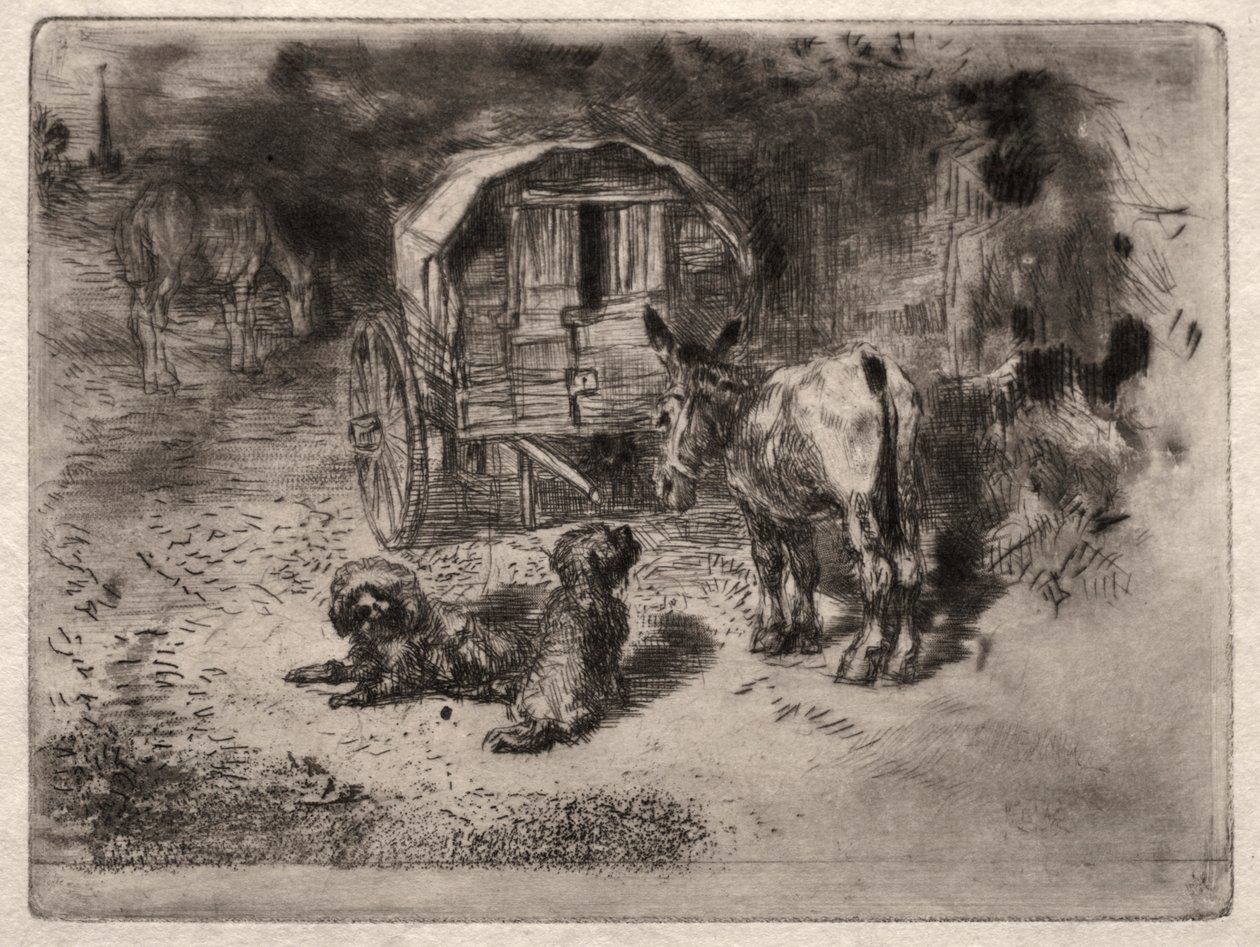 Les Gardiens de la maison, ou les Amis du Saltimbanque - Felix Hilaire Buhot